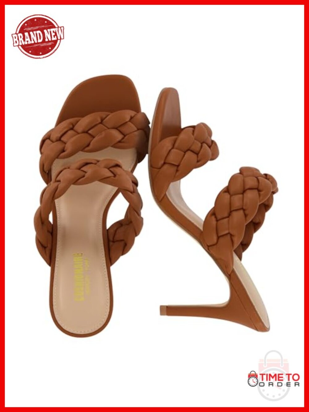 CUSHIONAIRE Suzy Braided Kitten Heel Sandals Open Toe Slip On